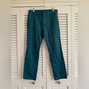 Men’s Gap flat front khakis in teal, 33x30